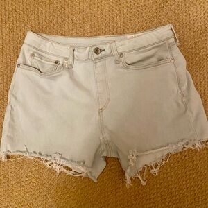 rag & bone Light Wash Frayed Hem Denim Shorts Size 28